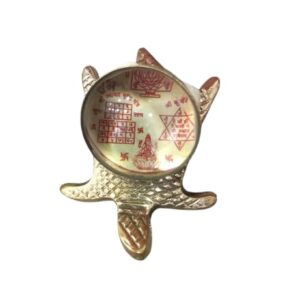 Brass Shreey Yantra Ridhi SidhiKuber Shubh Labh Stand Tortoise (3.5x3 inches)