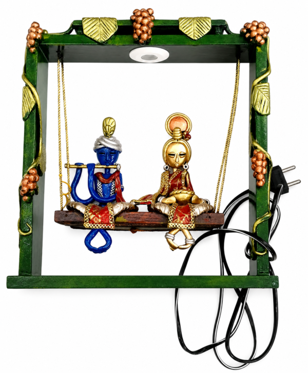 Frafty Mural artwork design swing couple/Radha Krishna w/ Led light