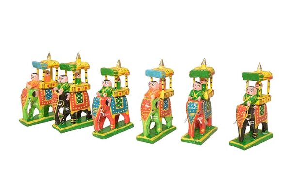 Frafty Wooden Elephant Mysore Ambari, Multicolour