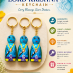 Krishna keychain, wooden Krishna keychain, handmade keychain, Lord Krishna gift, Hindu keychain, devotional keychain, spiritual keychain, artisan keychain, Indian handicraft, Janmashtami gift, return gift, wooden doll keychain, Krishna idol keyring, key holder, gift for devotees