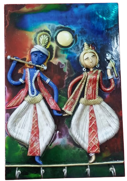 Handcrafted Radha Krishna Wall Hanging Key Holder (8*12 inches ...
