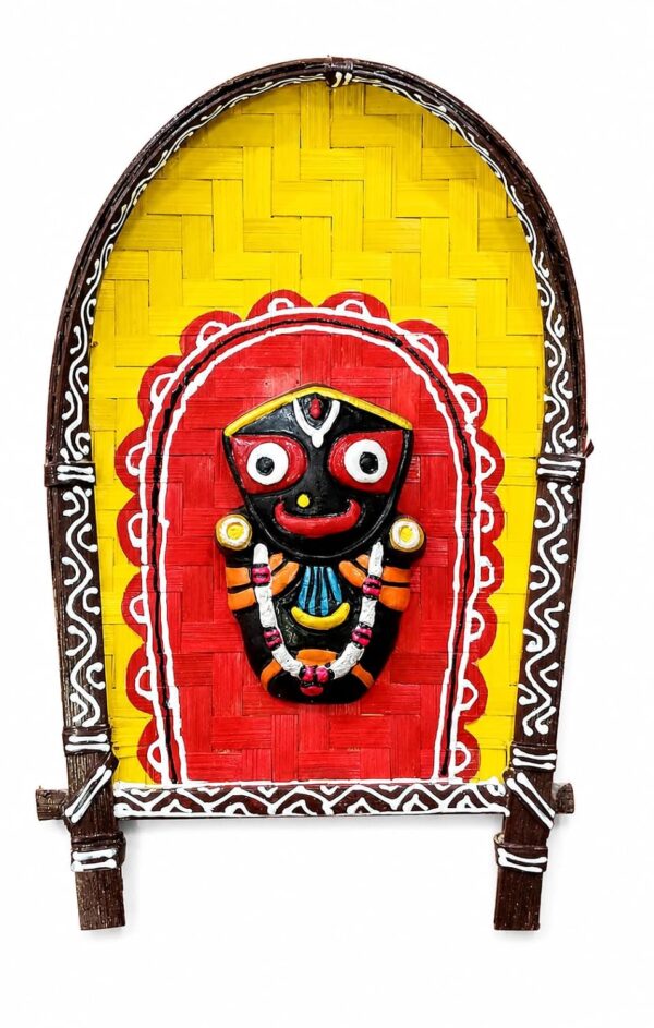 Lord Jagannath Wall Hanging for Home Decor | Handmade Bamboo Soop Wall Art | Traditional Indian Handicraft & Devotional Decor for Pooja Room, Living Room, Temple & Office